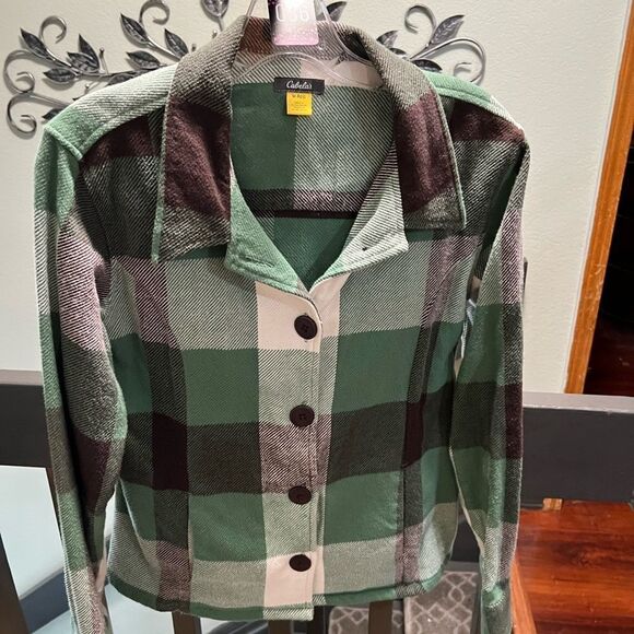 Brand New Cabala’s Green Plaid Button-Up Jacket Medium #MC036 - Picture 6 of 6